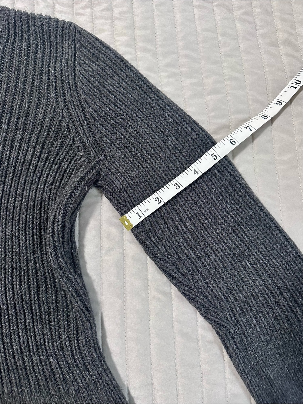 Simply Vera Vera Wang Dark Gray Ribbed Peplum Knit Sweater Size M - Picture 7 of 7
